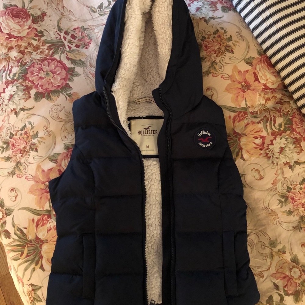 Hollister Navy Hooded Vest